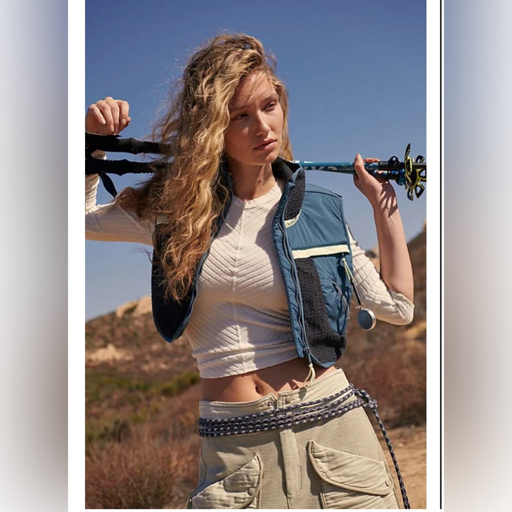 NWOT Free People Movement Hit The Slopes Cropped Vest